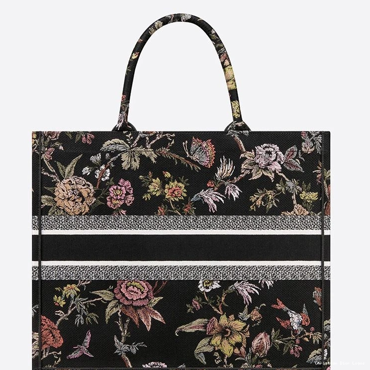 Cheap Motif Canvas Botanique Black Book Jardin Tote Dior 0731 Luxury